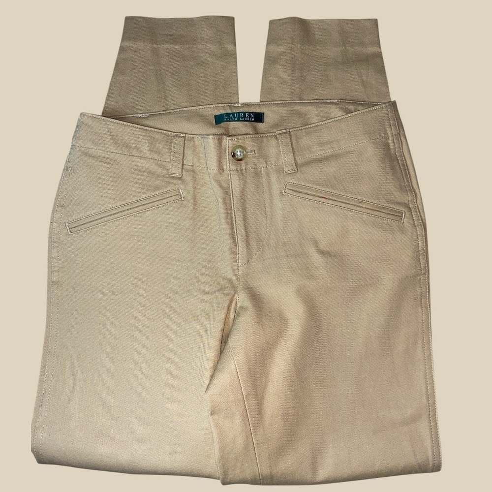 NWOT LAUREN by RALPH LAUREN CLASSIC SKINNY CROPPED W/ZIPPER PANTS•S/4 - Picture 6 of 13